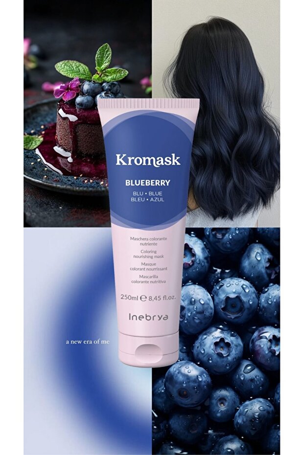 Kromask Blueberry Blue Pigment Mask 250 ml | Cool Blue Toning and Shine in Blonde Hair