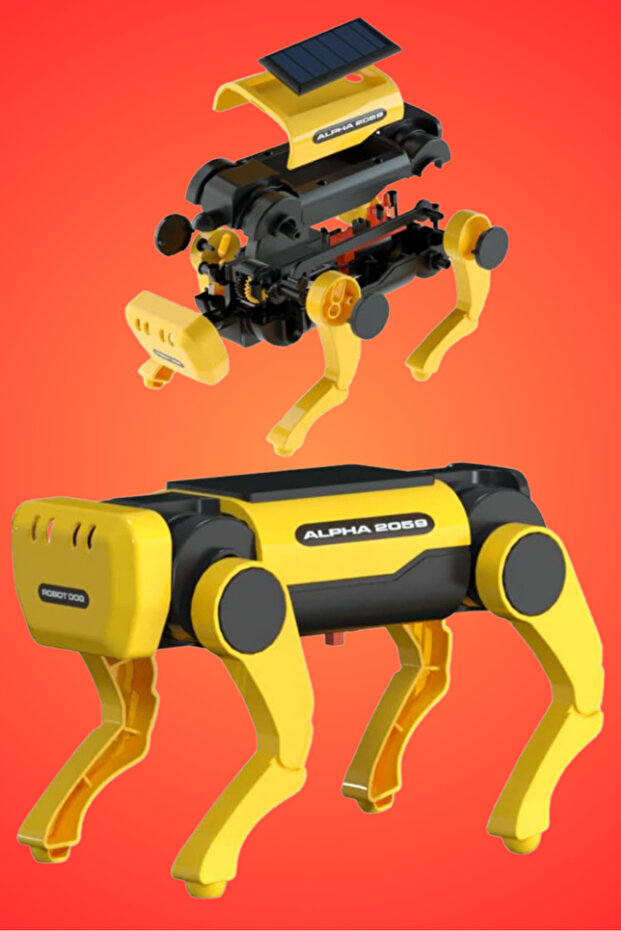 Güneş Enerjili Köpek Robot Yapım Seti, Yürüyen Robot Köpek, Çocuklar İçin Robot Yapım Seti - 3