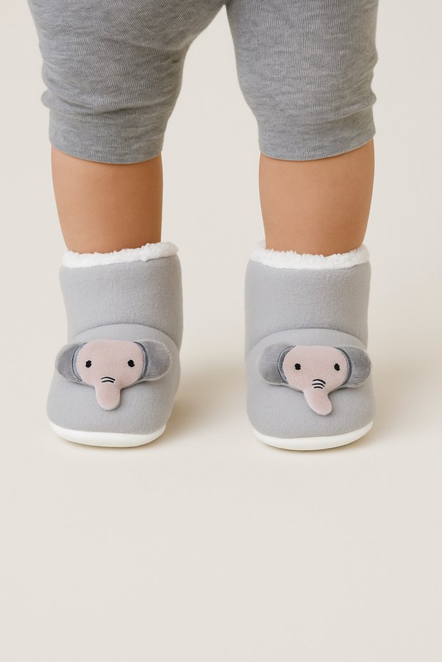 Elephant Baby Slippers, Non-Slip Sole, Anti-Sweat, Organic Ilkadım