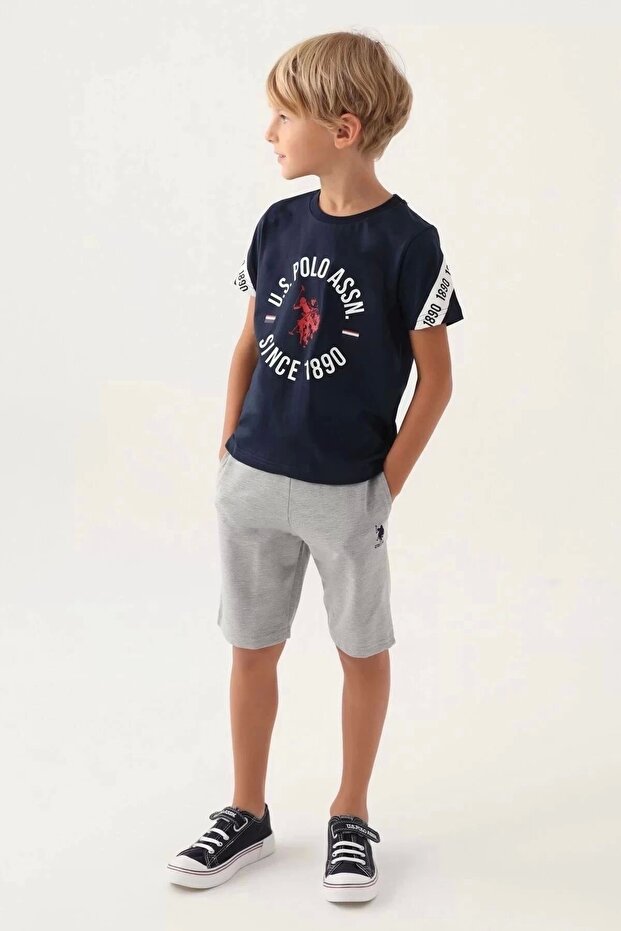 US Polo Assn Licensed Three Colors Navy Blue Boy's Bermuda Suit