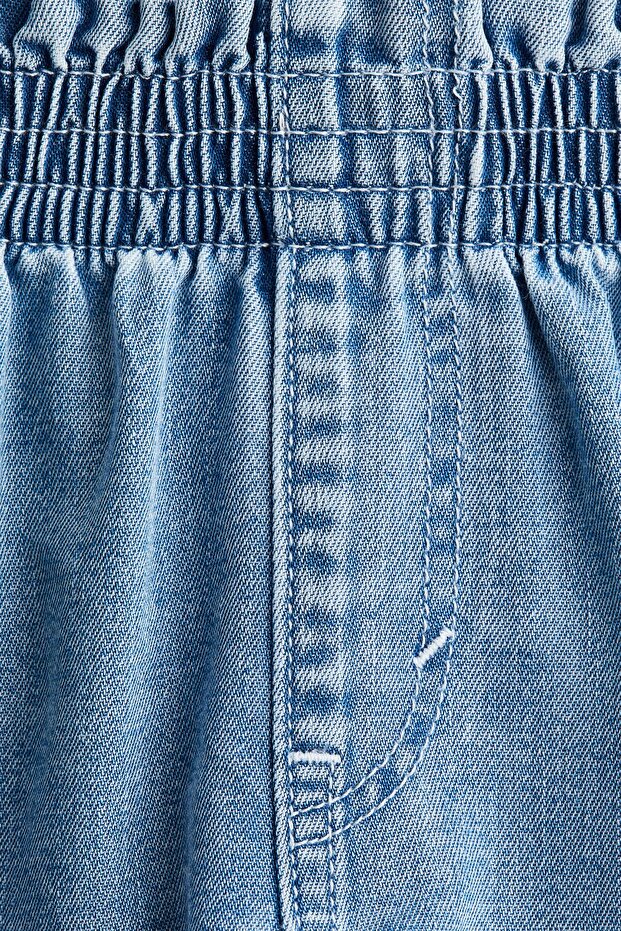 Loose Fit Kot Şort - 2