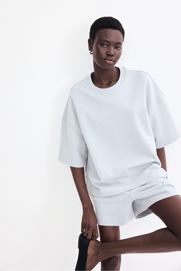 Bol Kesimli Sweatshirt Şort - 2