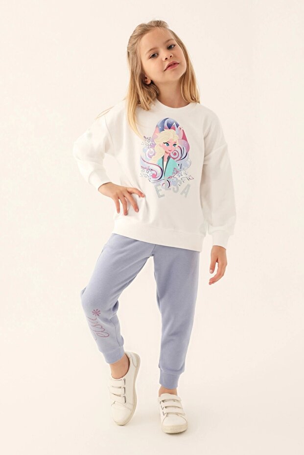 KIZ ÇOCUK EŞOFMAN TAKIMI - KREM - 1