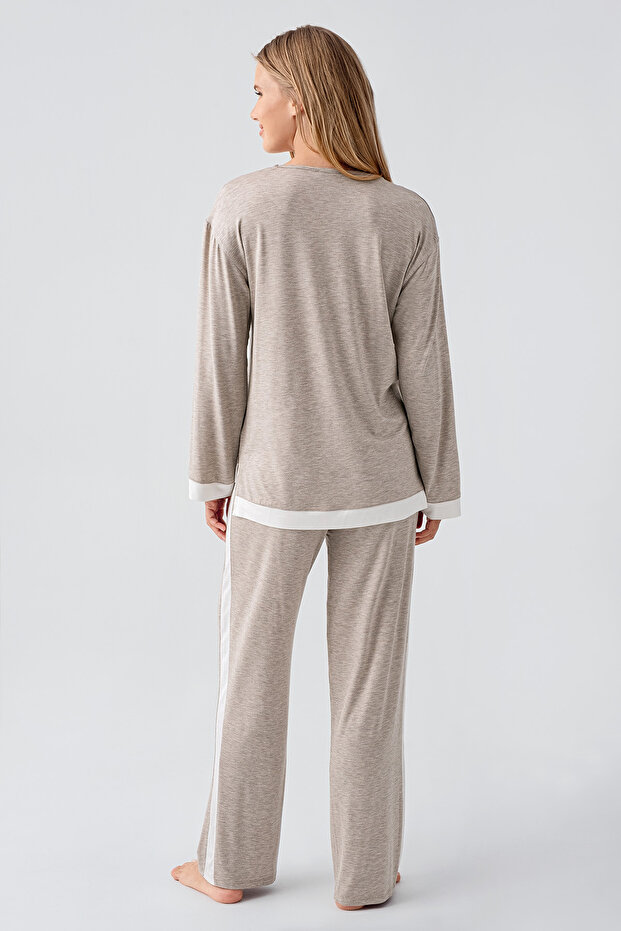 Μακρυμάνικο Σετ Πιτζάμες Basic Stretchy Viscose - 5