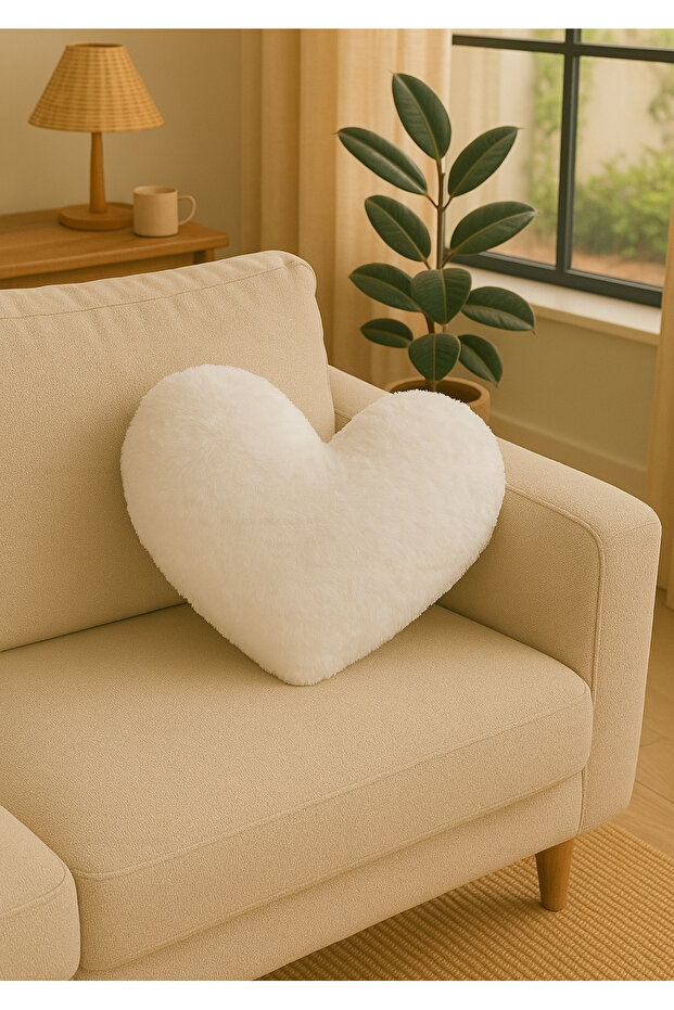HERİBOM Плюшева декоративна подушка у формі серця Імпортна Toscano - 1