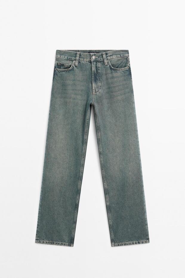 Straight fit yüksek bel jean - 5