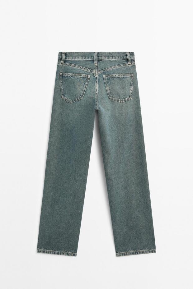 Straight fit yüksek bel jean - 8
