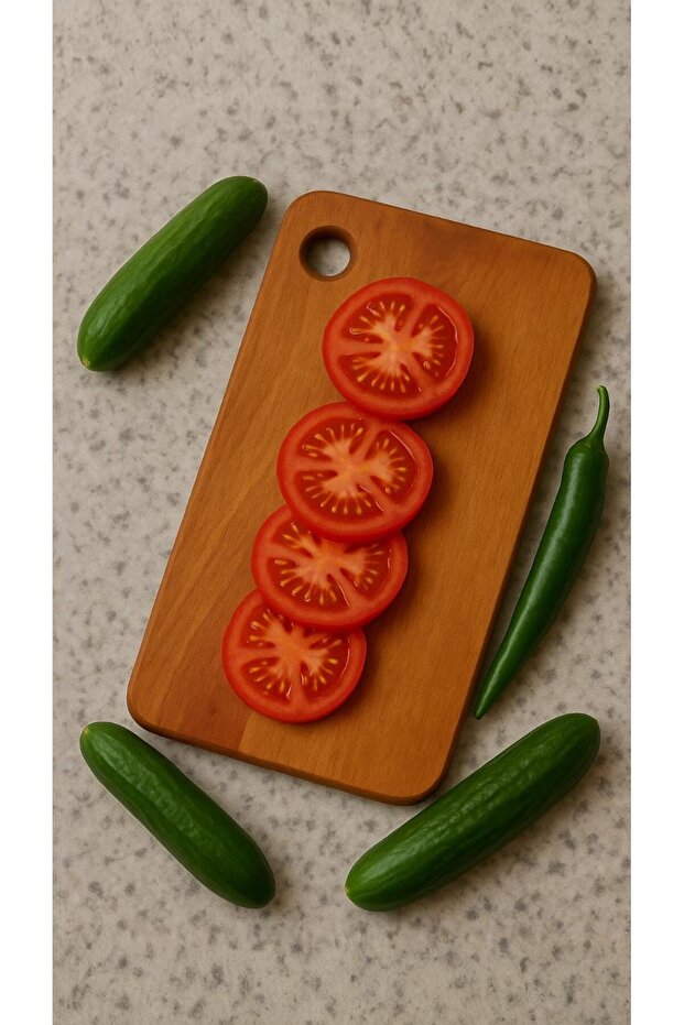 Oval Corner Cutting Board Wood 29.5 X 18.5 cm T8