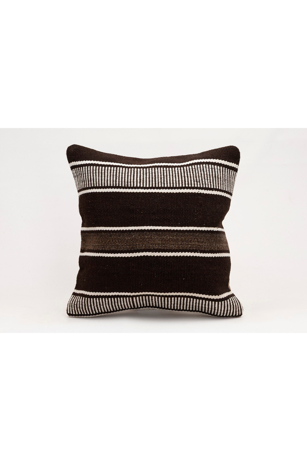 Vintage Throw Pillow Cover Made of Handmade Rug, Wool, 40X40 cm