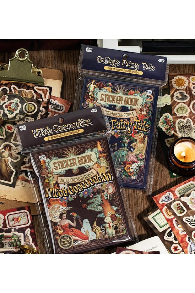 Vintage Style Sticker Book – 45 Sheets