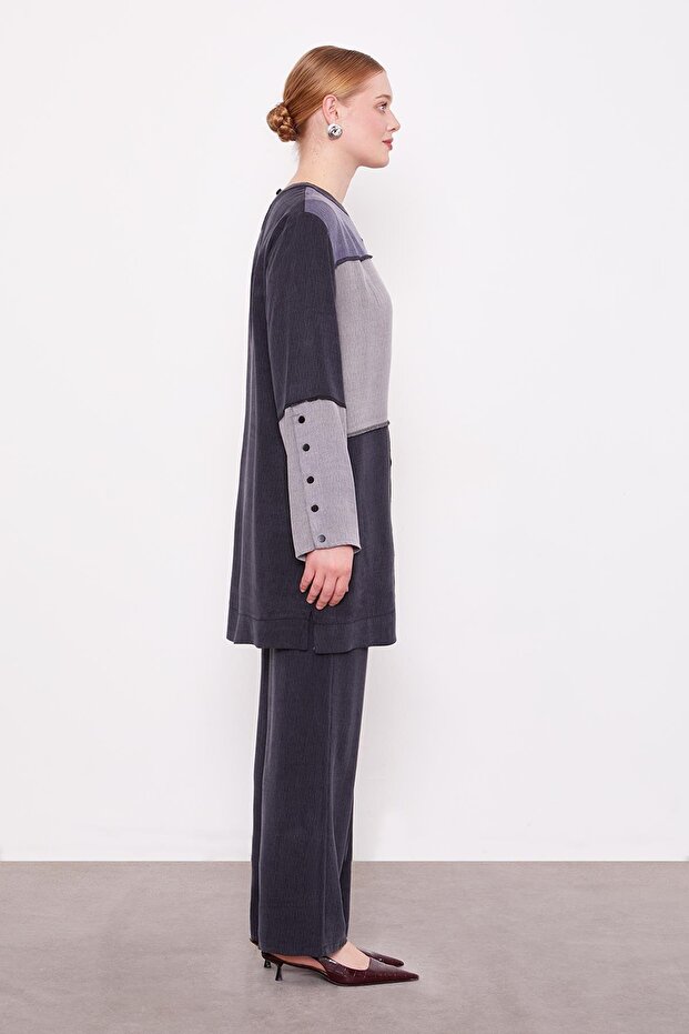 طقم مزدوج أسود اللون - 3