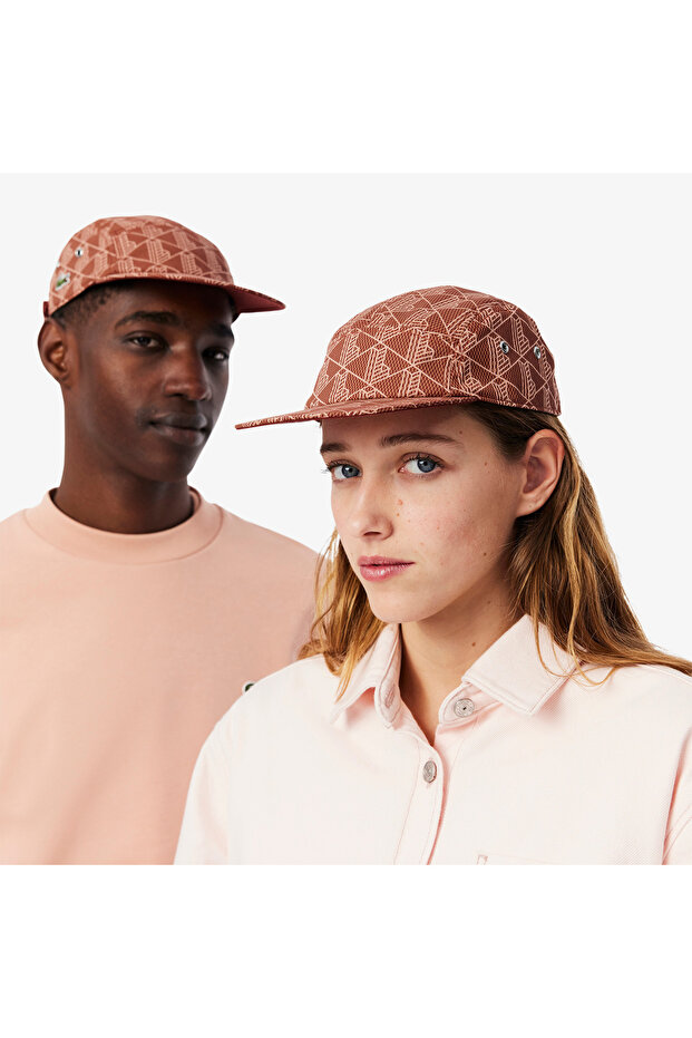 Unisex Monogram Kahverengi Şapka - 6