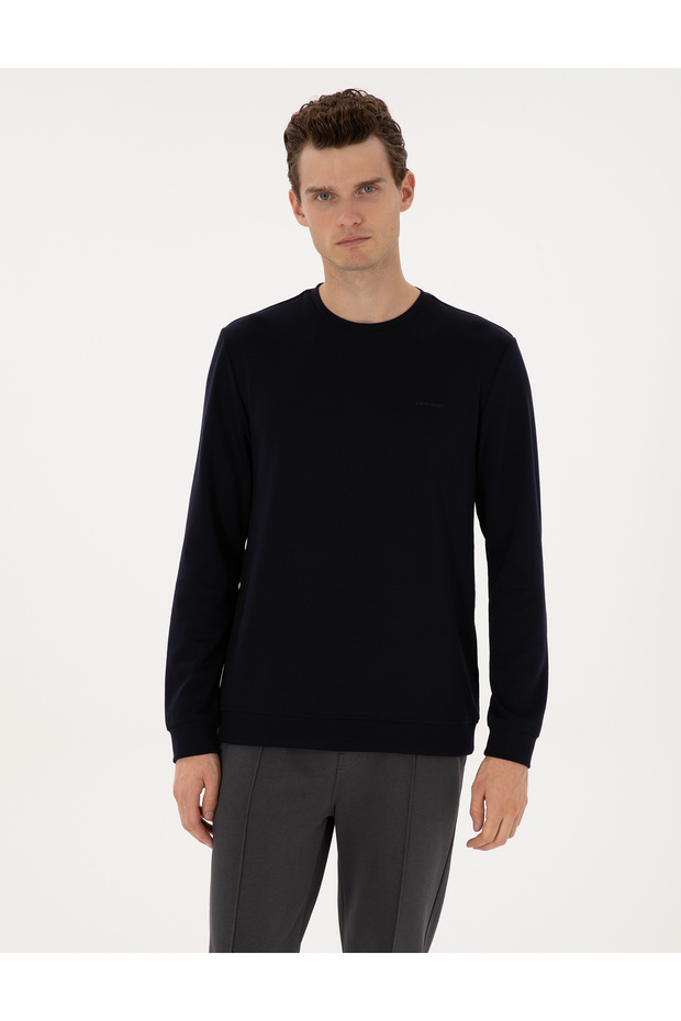 Navy Blue Regular Fit Sweatshirt 50313939-Vr033