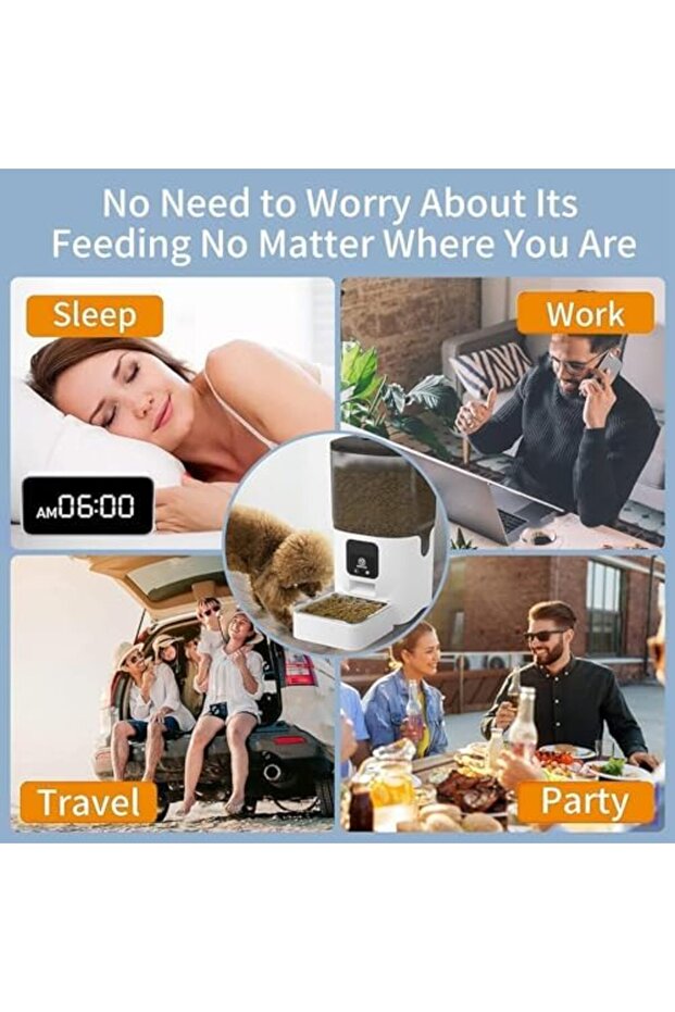 SKY-TOUCH Smart Automatic Cat Feeders: WiFi Pet Feeder with APP Control for Remote Feeding, Detachab - 8