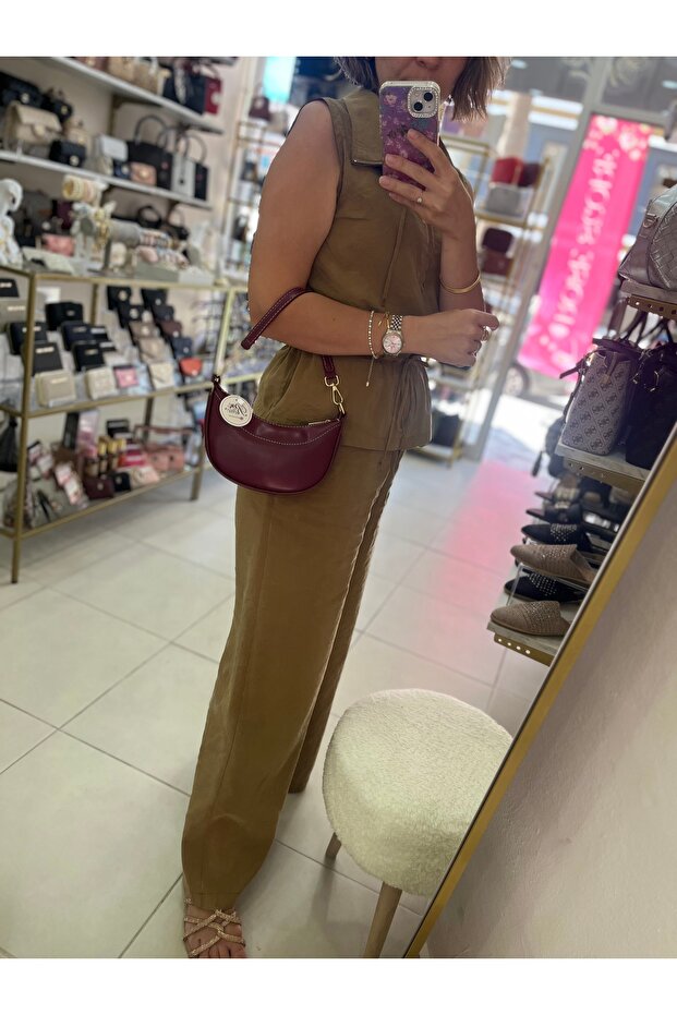 Bordo Çift Askılı Çanta - 3