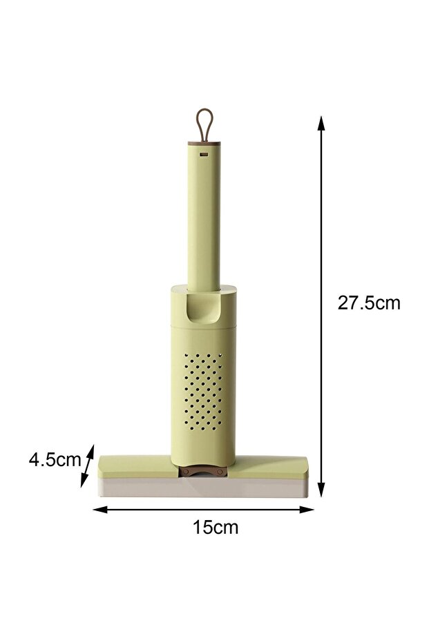 Mini Mop, Flippy, For Home Use, Self-Wringing System, Portable, 180° Rotation, 15 x 27.5 cm, Green - 8