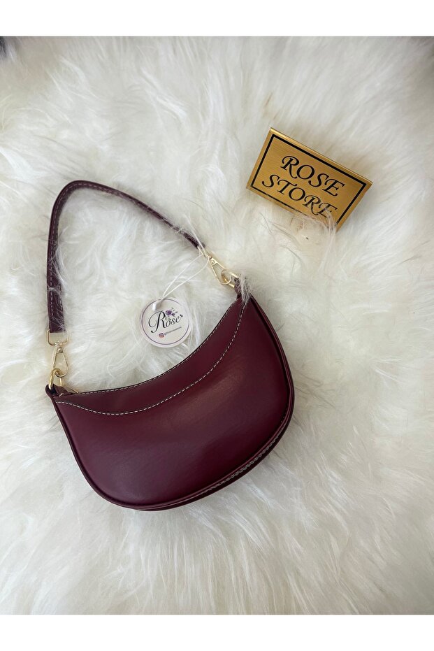 Bordo Çift Askılı Çanta - 1