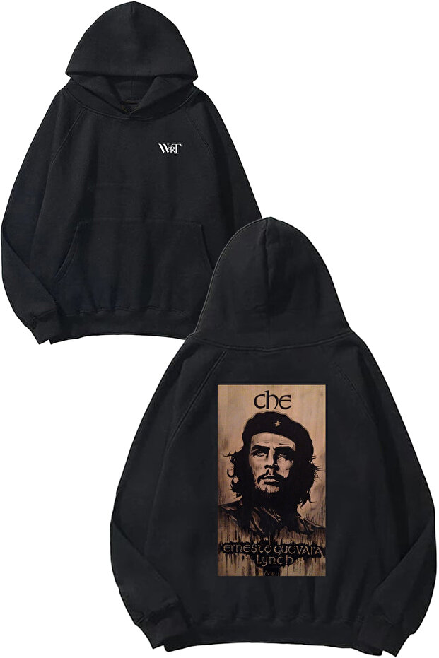 Che Guevara 4 Design Back Printed Black Hooded Sweatshirt