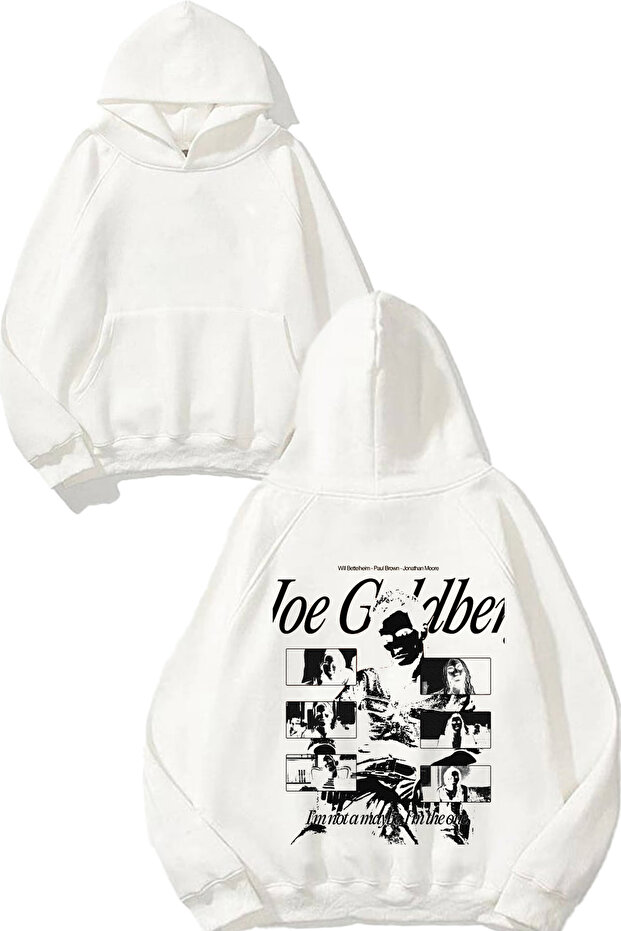 You 1 Design Back Printed White Hooded Sweatshirt