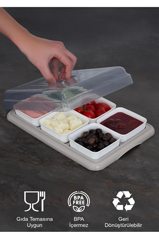 Perla 6-Piece Breakfast Set Breakfast Storage Container with Lid Breakfast Set Storage Container with Tray - 2