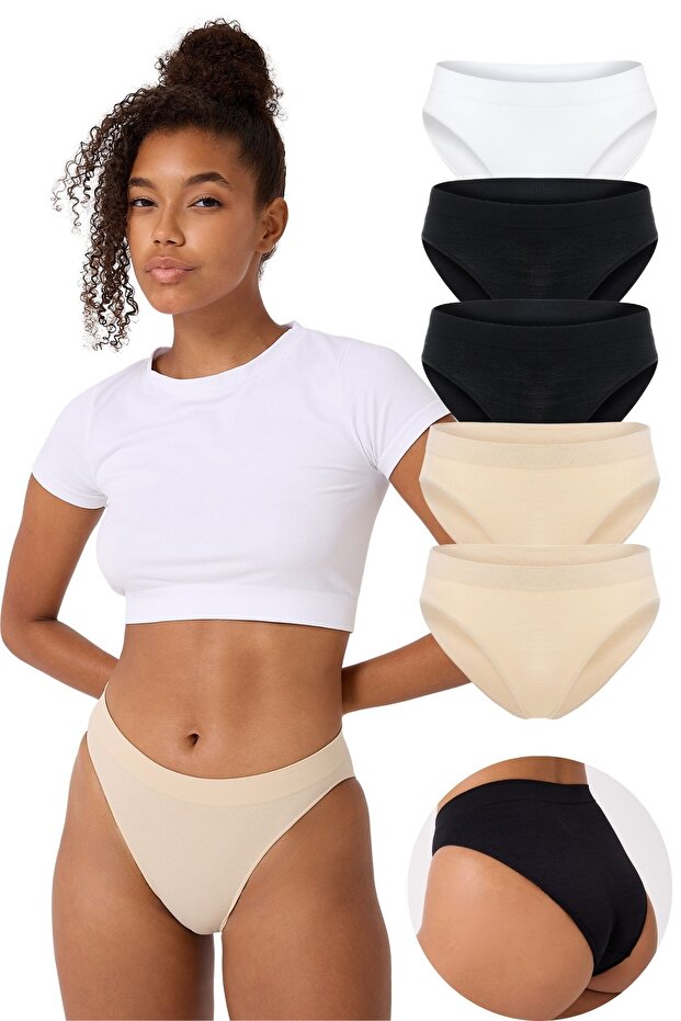 5'li Kadın Dikişsiz Basic Slip Küot - 1