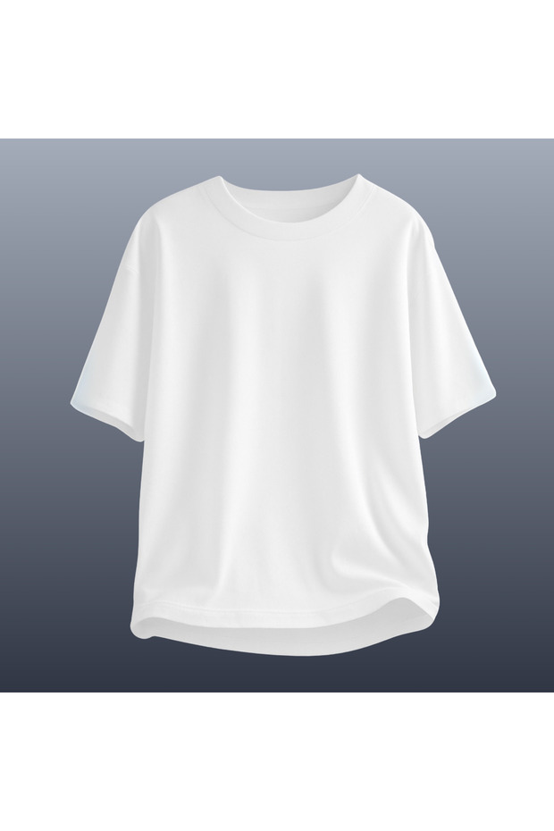 Λευκό μπλουζάκι Basic oversized Άνετο Εφαρμογή - 1