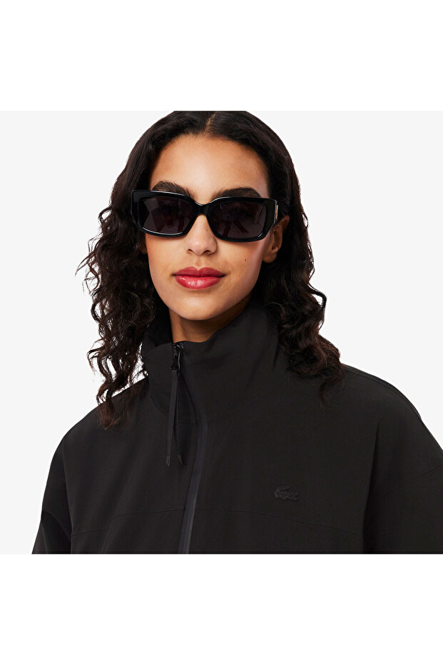 Kadın Oversize Fit Kapüşonlu Siyah Trençkot - 2