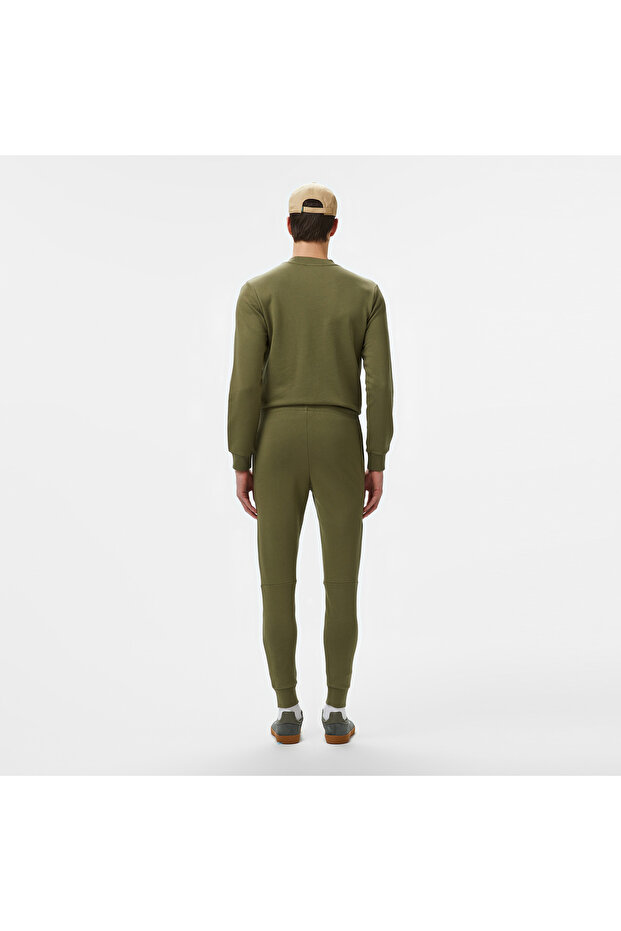 Erkek Slim Fit Organik Pamuk Haki Eşofman Altı - 3