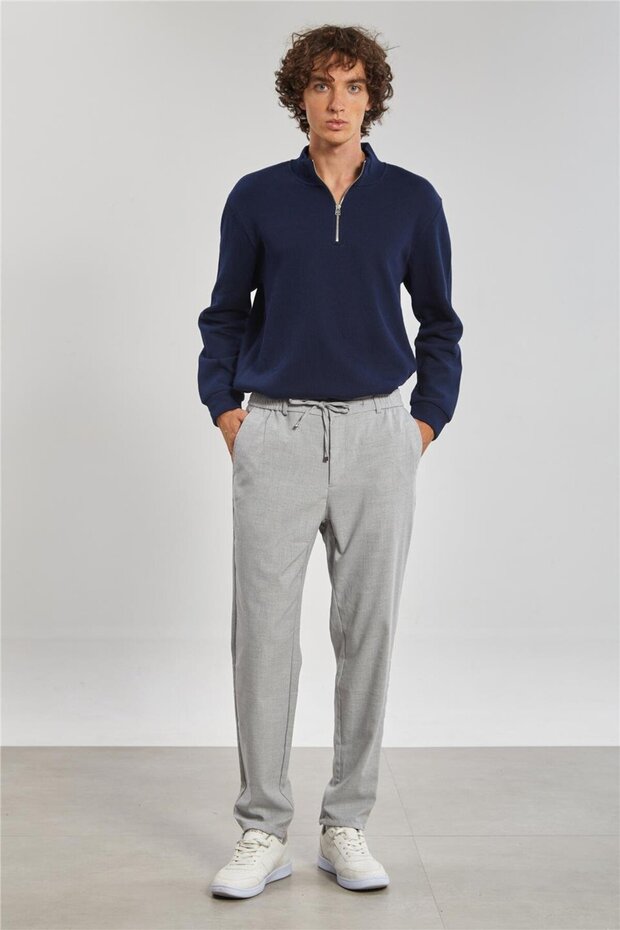 Elastic Waist Jogger Men's Trousers - Gray