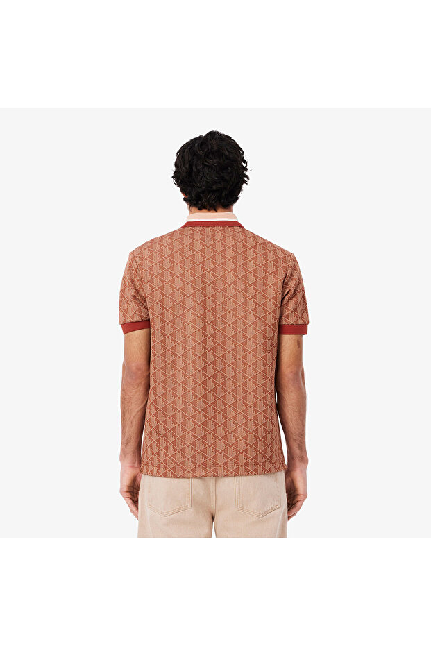 Classic Fit Monogram Erkek Kırmızı Polo - 3