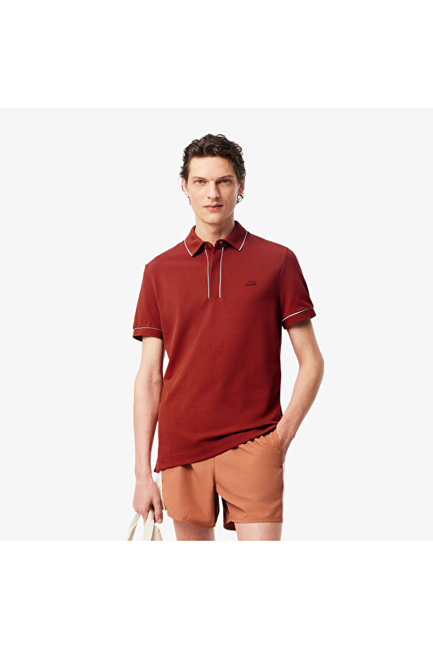 Paris Erkek Regular Fit Organik Pamuk Kahverengi Polo - 1