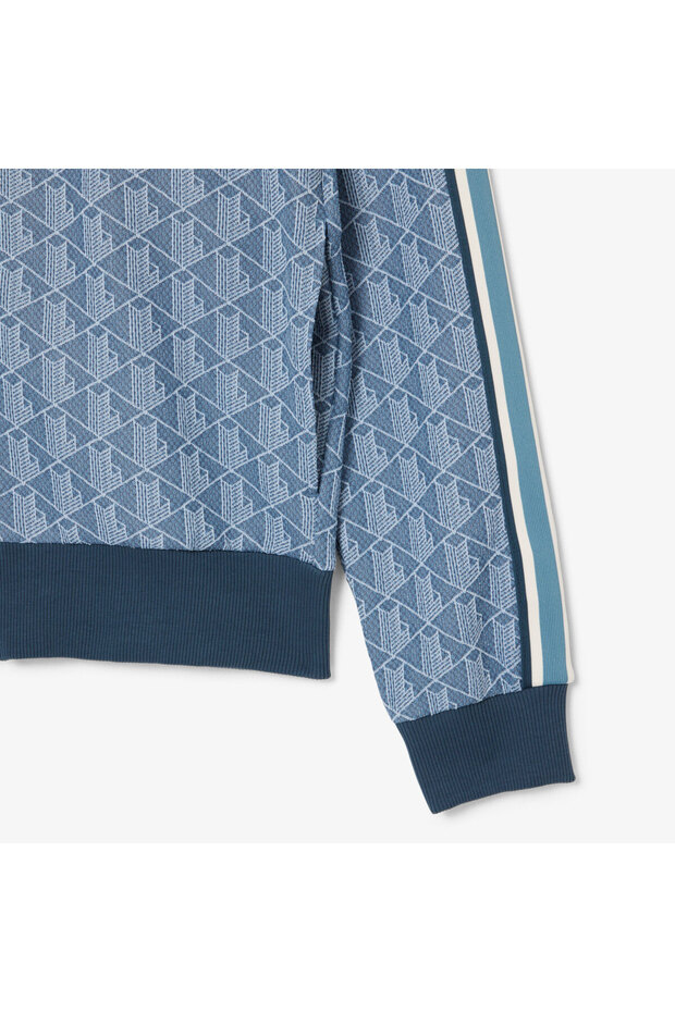 Regular Fit Monogram Erkek Mavi Sweatshirt - 6