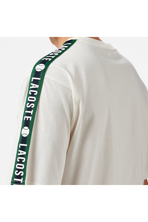 Erkek Relaxed Fit Bisiklet Yaka Baskılı Beyaz T-Shirt - 6