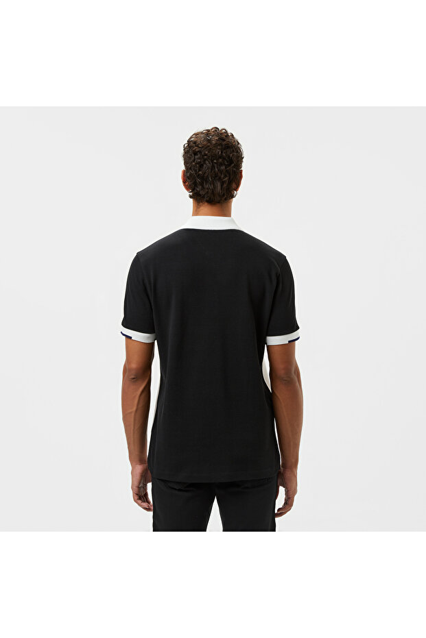 Erkek Regular Fit Renk Bloklu Beyaz Polo - 3