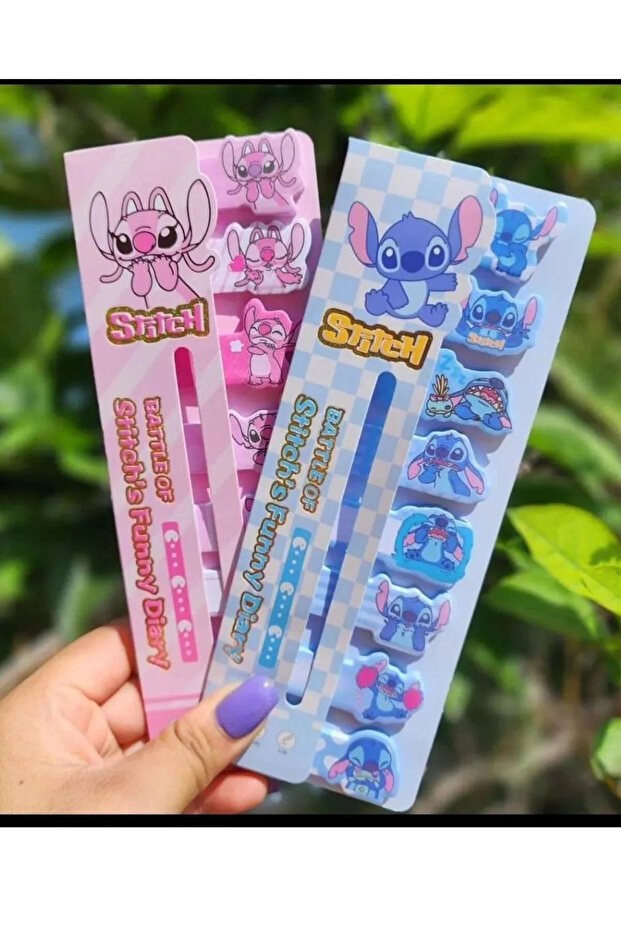 1 Adet Lilo Stitch Yapışkanlı Not Kağıdı Postit Ayraç 160 Yaprak - 1