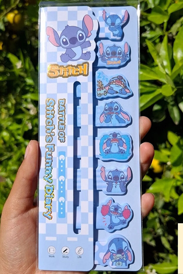 1 Adet Lilo Stitch Yapışkanlı Not Kağıdı Postit Ayraç 160 Yaprak - 2