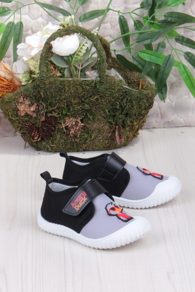3453 Gz Duck Figured Kindergarten Nursery Home Boys Linen Slippers Shoes