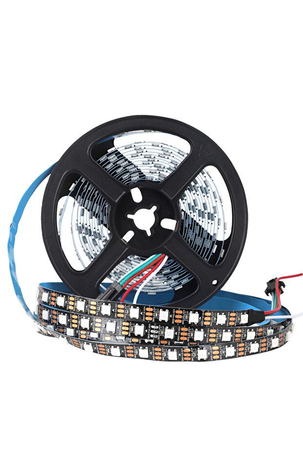 شريط LED ذكي 5M IP30 30LEDs أسود PCB WS2812B DC5V WS2812B 5050 RGBIC WS2812 عنوان فردي - 1