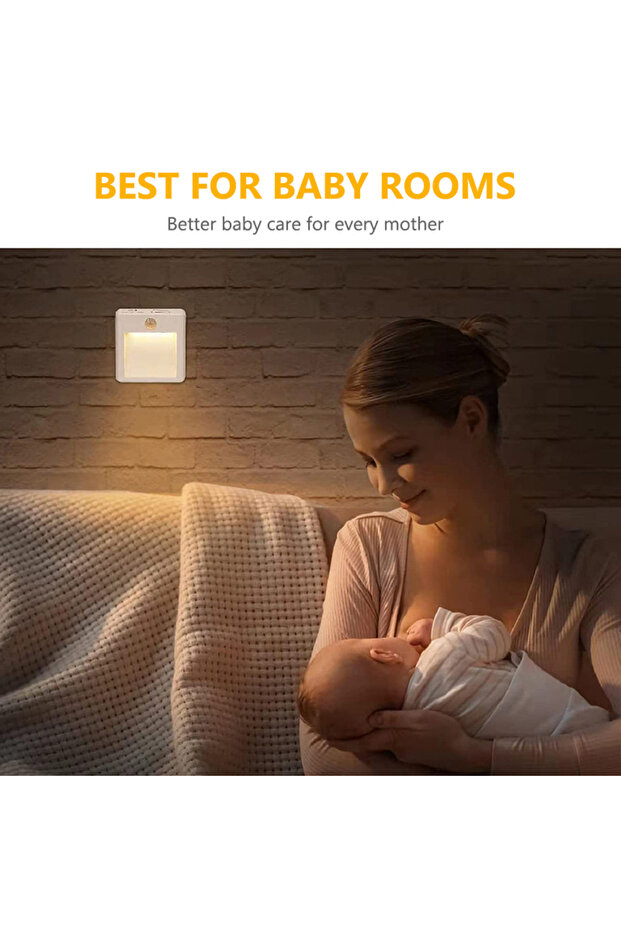 EU Warm White Plug in Night Light with Motion Sensor Auto Dusk to Dawn Dimmable Wireless Sensor Warm - 5