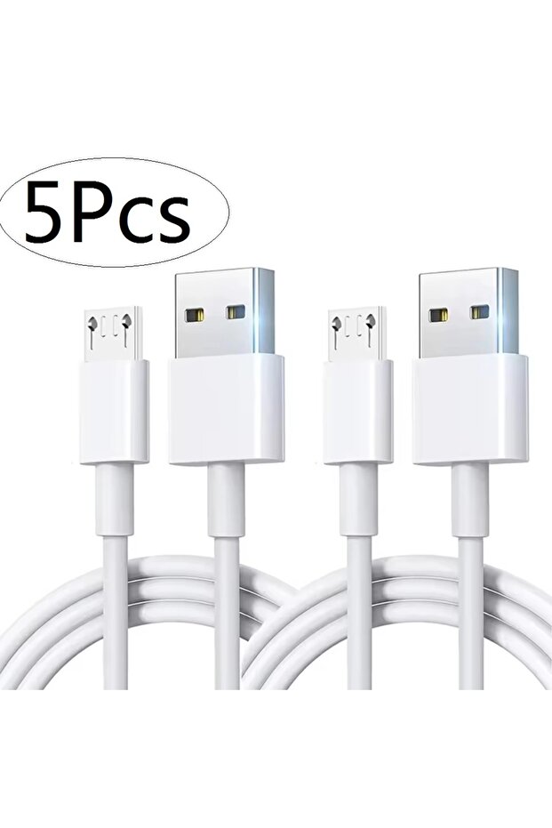 كابل USB صغير بطول 1 متر، 5 قطع، كابل USB إلى Micro للشحن السريع لهواتف HTC وMP3 وأندرويد