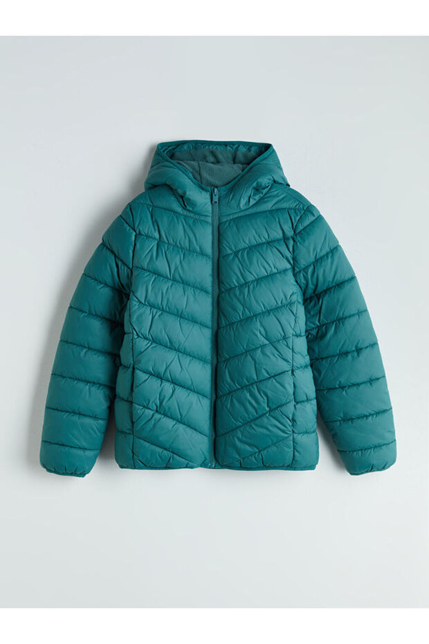 Lcw Kids Green Hooded Boy Inflatable Coat