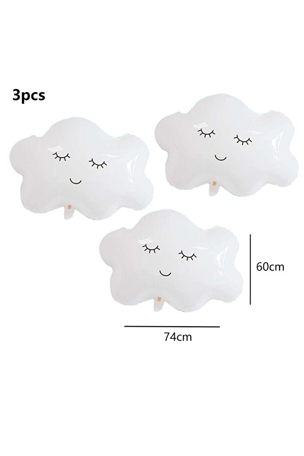 Other 3pcs 3PCS White Rainbow Cloud Sun Moon Theme Aluminum Foil Balloon Birthday Party Wedding Deco