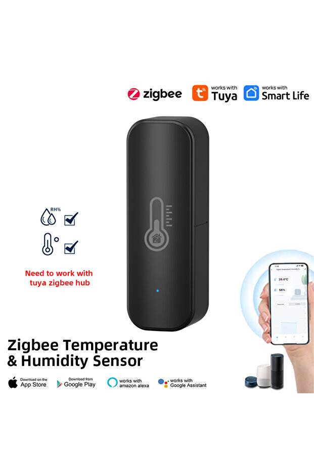 TH08Z-B Zigbee ZigBee Smart Temperature and Humidity Sensor Battery Powered Tuya ZigBee Smart Home - 1