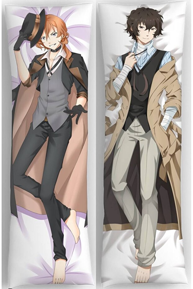 Owl Bag Bungou Stray Dogs Dazai and Chuuya Patterned Double Direction Printed Hugging Pillowcase