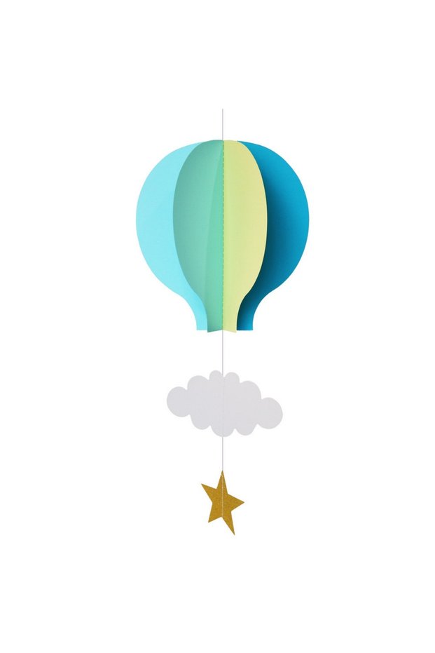 1pc-dark blue 1pc 3D Hanging Decoration For Wedding, Festival, Birthday Party. Hot Air Balloon And C