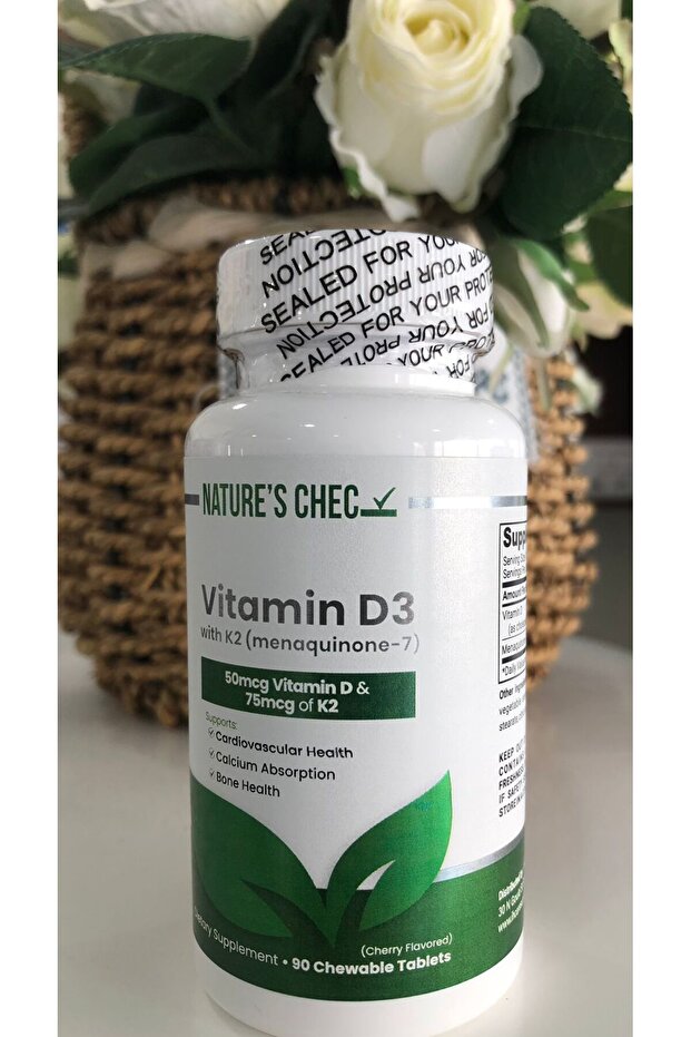Vitamin D3 50mcg with K2 75mcg Chewable Tablets