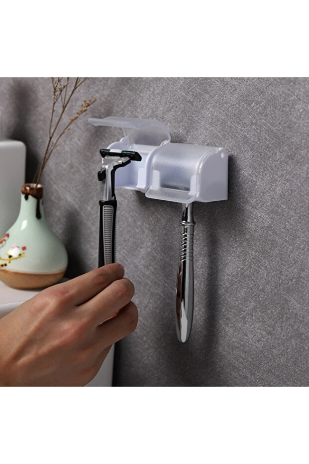 1pc Men Shaver Razor Brush Blade Holder Storage Bathroom Wall Sucker Suction Cup Hook Stand Hanger R