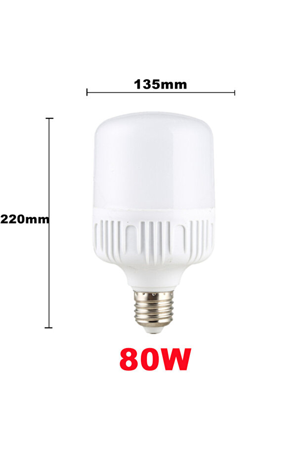 ضوء أبيض 80W 100W E27 LED مصباح لولبي 220V لمبة إضاءة عالية السطوع ضوء أبيض يحمي العين