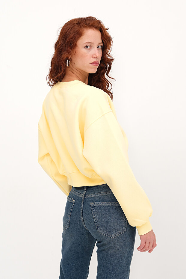 Şardonlu Bisiklet Yaka Basic Sweatshirt S3812-İ13 - 6