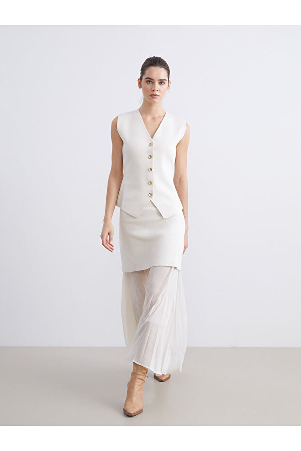 Timeless Clothing & Timeless Choices Pleated Knit Skirt with Drawstring Waist